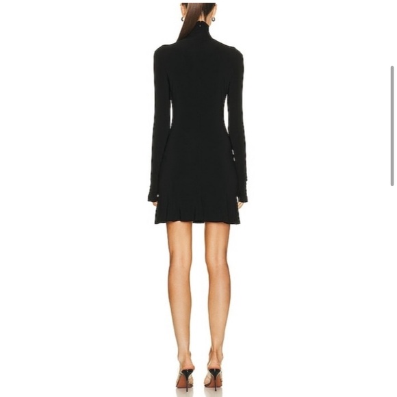 Norma Kamali Fishtail Mini Dress Black long sleeve turtleneck - Picture 8 of 12